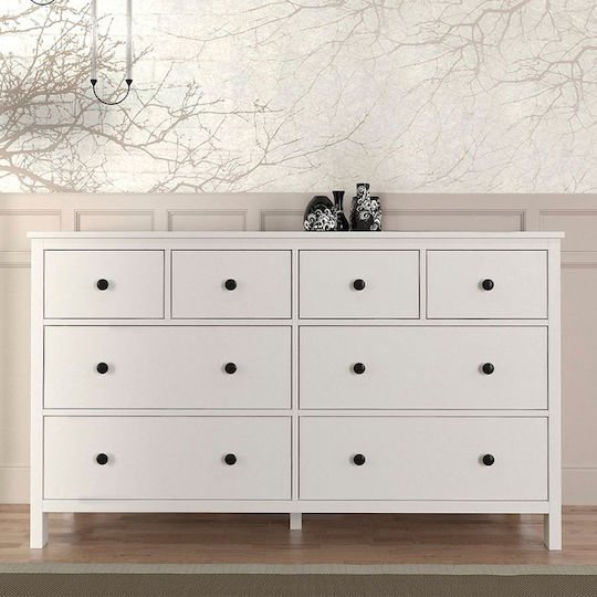 Bufet Sabina Din Lemn Cu Sertare Alb 160x50x96cm