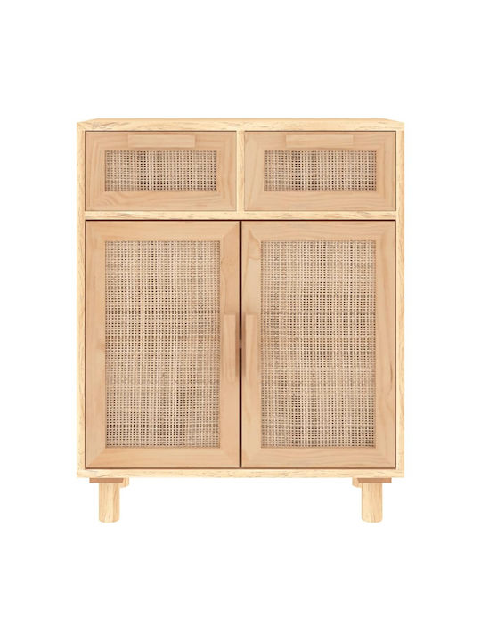 Sideboard Wooden with Drawers Beige 60x30x75cm
