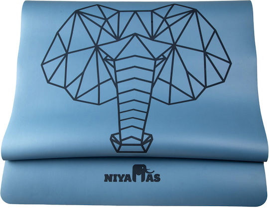 Niyamas Exercise Mat Blue with Carry Strap (183x68x0.5cm)