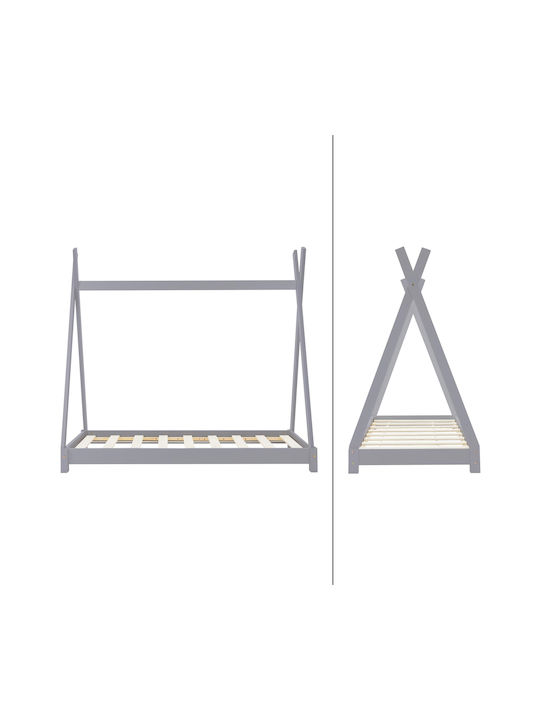 ML-Design Κούνια Γκρι με Στρώμα 70x140cm