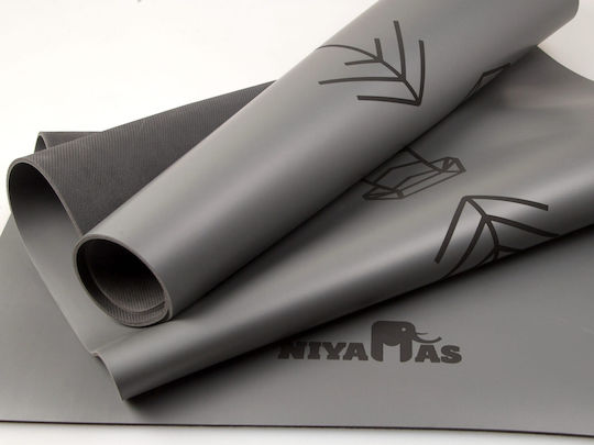 Niyamas Exercise Mat Gray with Carry Strap (183x68x0.5cm)