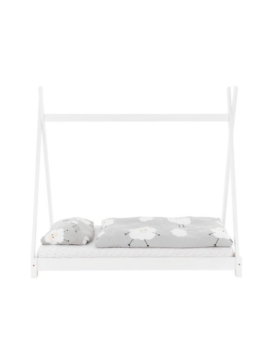 ML-Design Baby Crib White with Mattress 70x140cm