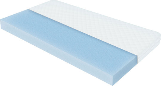 Pat Pentru Copii Single Cu Saltea Alb 70x140cm