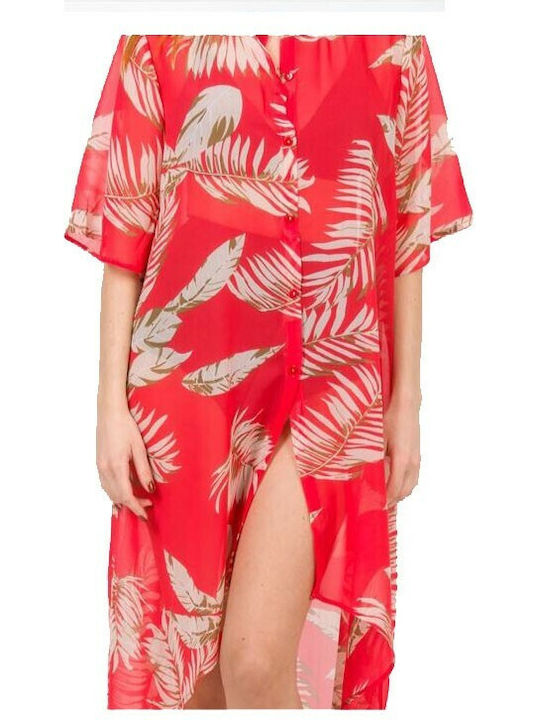 FantazyStores Women's Maxi Caftan Beachwear Red