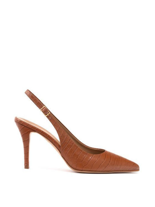 Philippe Lang Leder Pumps Tabac Braun