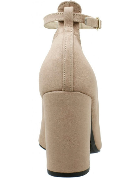 Smart Cronos Beige Heels with Strap