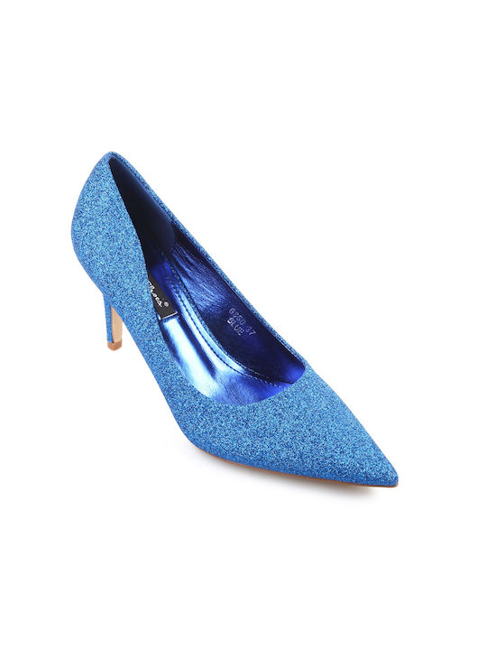 Fshoes Pointed Toe Blue Heels