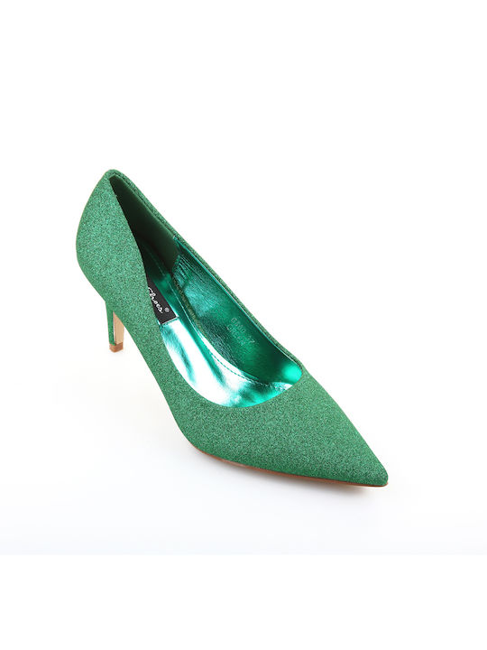 Fshoes Pointed Toe Green Heels