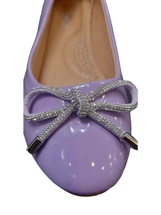 Plato Patent Leather Ballerinas Purple