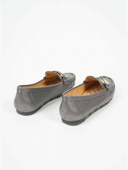 Piazza Shoes Women's Loafers in Gray Color