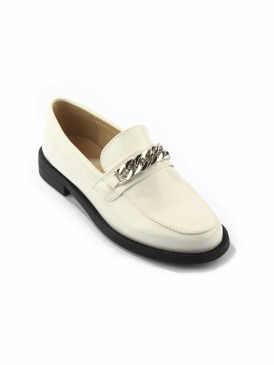 Fshoes Women's Moccasins in White Color