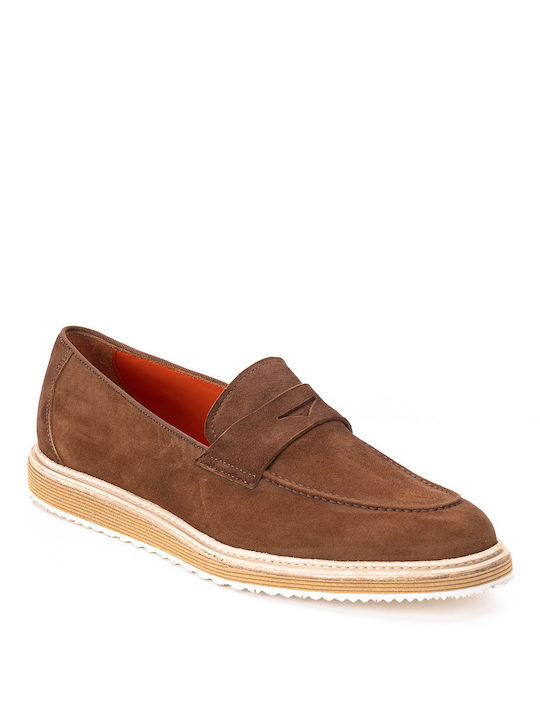 Perlamoda Men's Suede Moccasins Brown