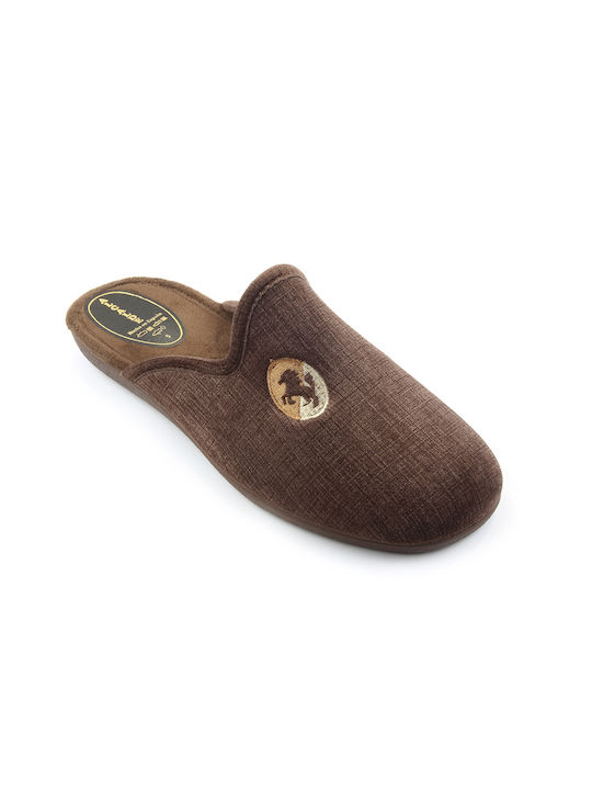 Fshoes Men's Slipper Brown