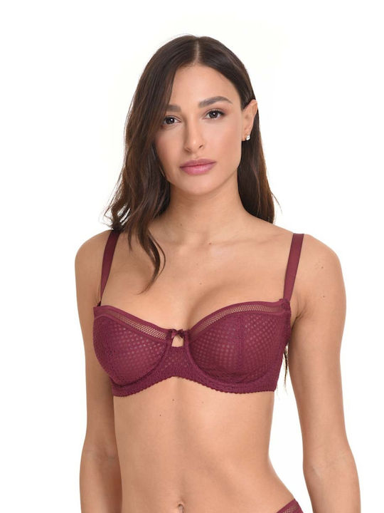 Miss Rosy Spitzen Unterwäsche-Set für Damen BH mit Kasten Burgundisch Miss Rosy Spitzen Unterwäsche-Set für Damen BH mit Kasten Burgundisch