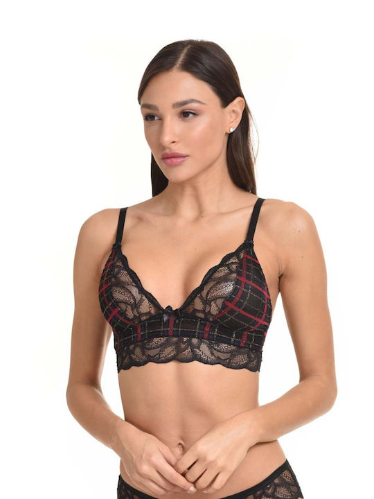 Miss Rosy Lace Underwear Set with Bra & Brazil Black