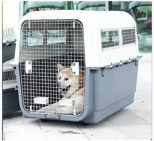 Gray Dog Transport Cage 61x40x41cm