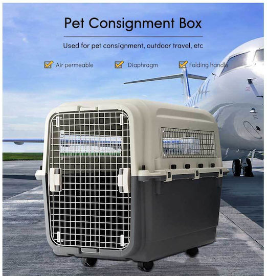 Gray Dog Transport Cage 50x33x33cm