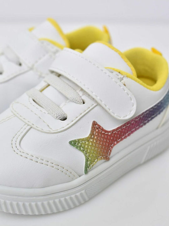 Colorful Star Παιδικά Sneakers με Σκρατς Λευκά