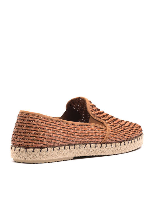 Leder Herren Espadrilles in Tabac Brown Farbe