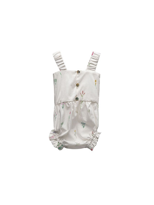 Two In A Castle Kids One-piece Fabric Shorts/Bermuda White