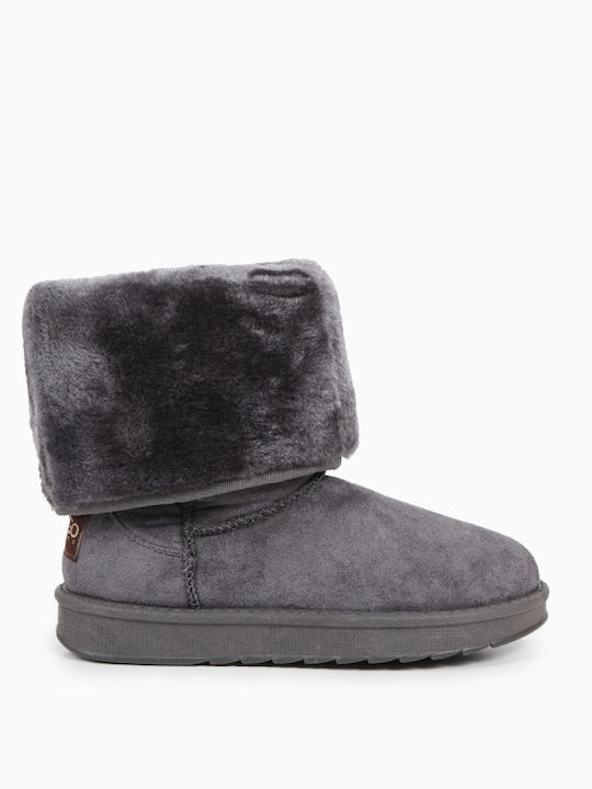 Piazza Shoes Women's Suede Boots with Fur Gray