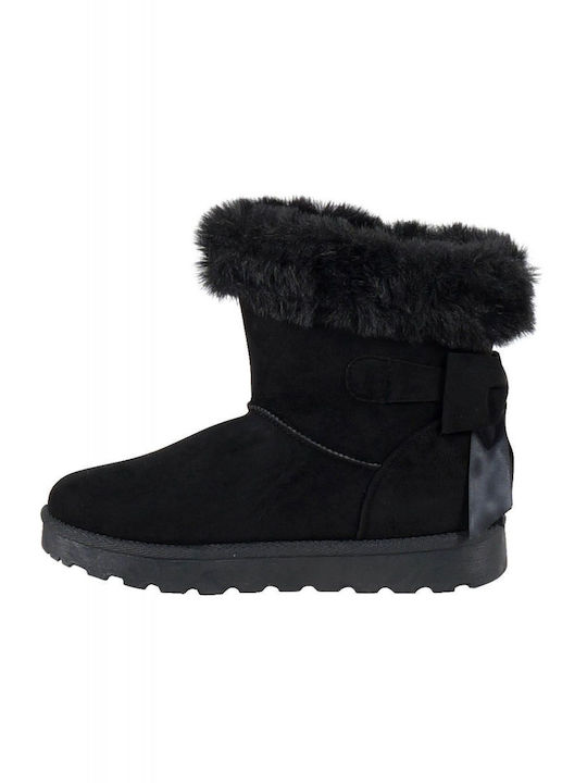 G Secret Women's Suede Boots with Fur Black