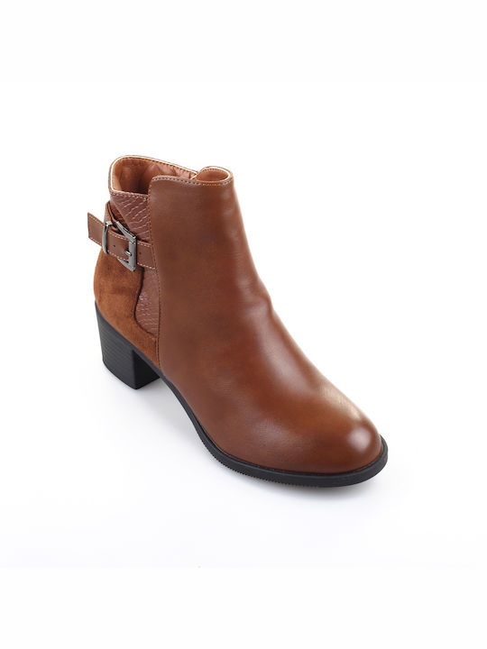 Fshoes Wildleder Damen Knöchelstiefel Tabac Braun