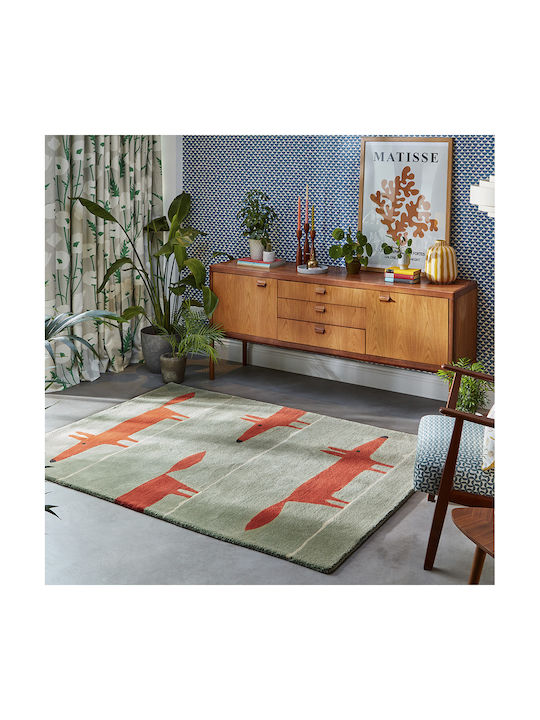 Brink & Campman Mr Fox Kinder Teppich Grün 90x150cm