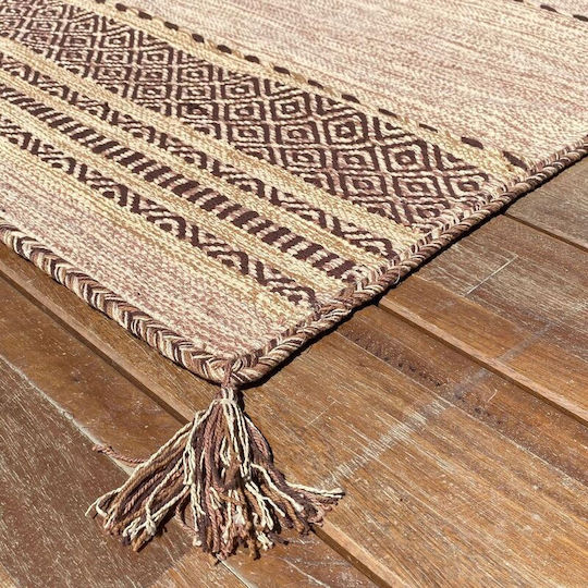 Koulis Carpets Summer Cotton Bedroom Rugs Set Beige 0018-00010-070 3pcs
