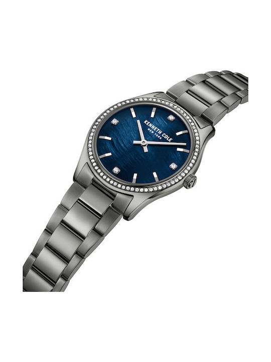 Kenneth Cole LADIES CRYSTALS Γυναικείο Ρολόι 34mm Μπαταρίας με Μαύρο Μεταλλικό Μπρασελέ