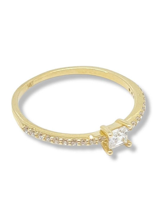 Mentzos Single Stone from Gold 14K
