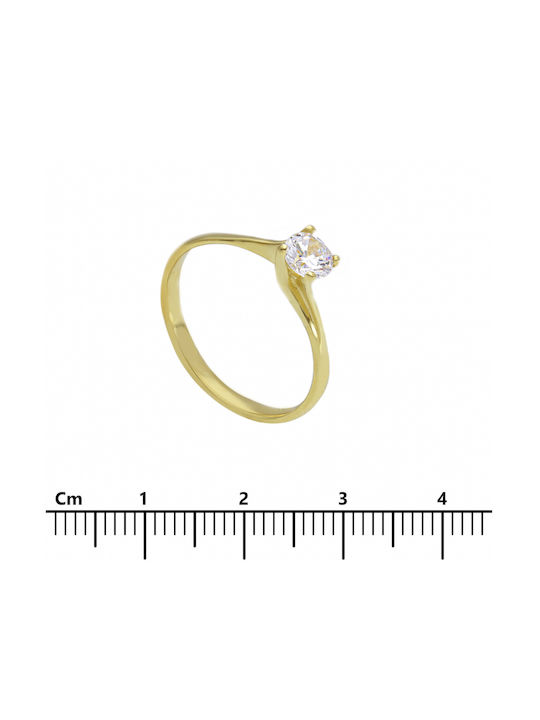 Mentzos Single Stone Ring of Gold 9K