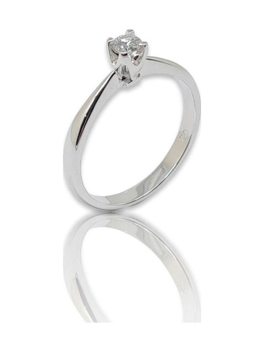 Mentzos Single Stone from Gold 18K with Diamond