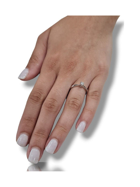 Mentzos Single Stone from Gold 18K with Diamond