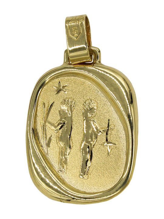 Roloi Kaliamanis Anhänger Kinder Amulett mit Kette aus Gold 14K ZPL1001