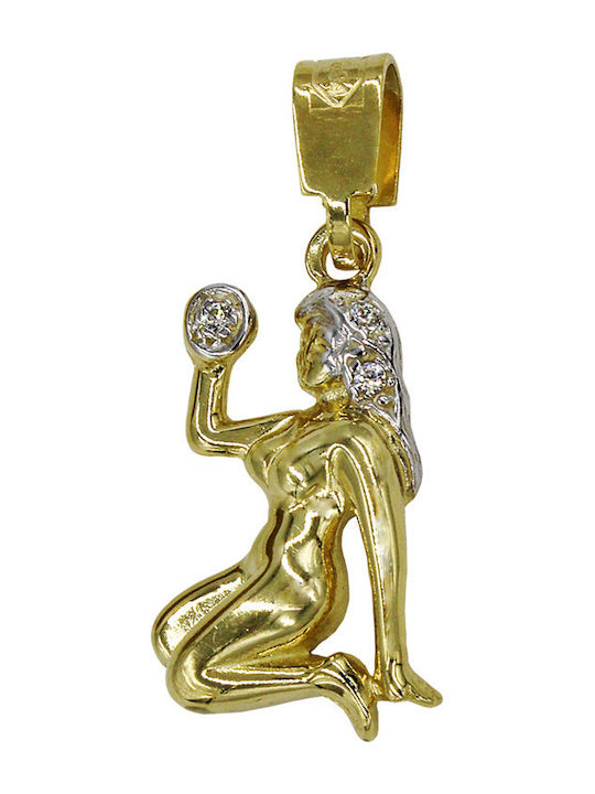 Roloi Kaliamanis Anhänger Kinder Amulett mit Kette aus Gold 14K ZA11001