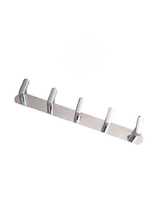 Metal Wall Hanger Silver 34x4x4cm 1pc