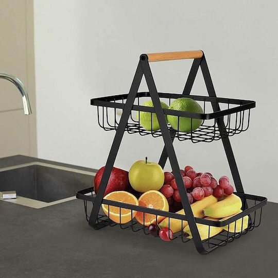 ikonka Obstschale Metallisch 2 Niveaus Schwarz 27x17x29.5cm ikonka Obstschale Metallisch 2 Niveaus Schwarz 27x17x29.5cm