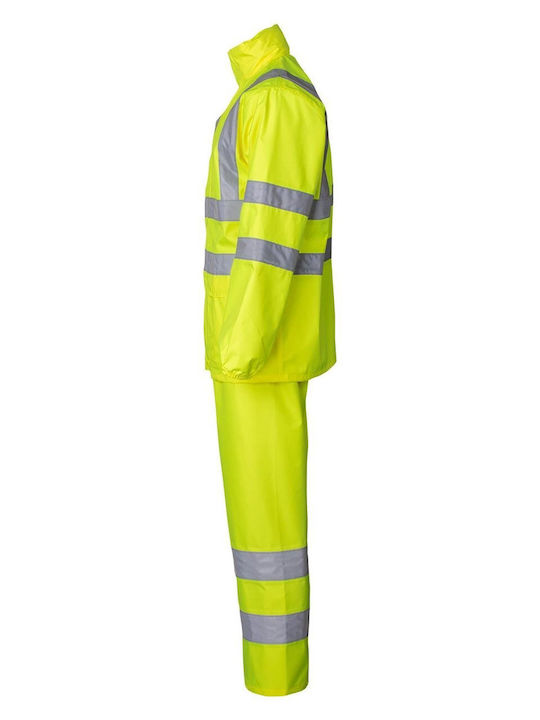 STOP Waterproof Work Suit with Reflective Tapes Yellow