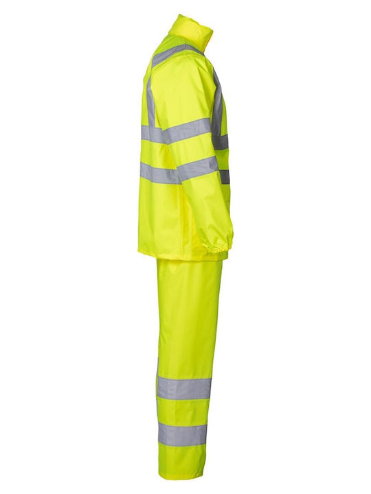 STOP Waterproof Work Suit with Reflective Tapes Yellow