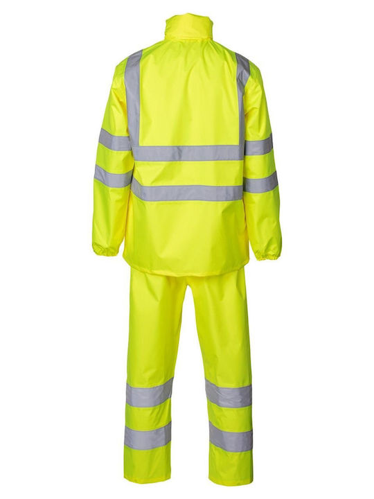 STOP Waterproof Work Suit with Reflective Tapes Yellow