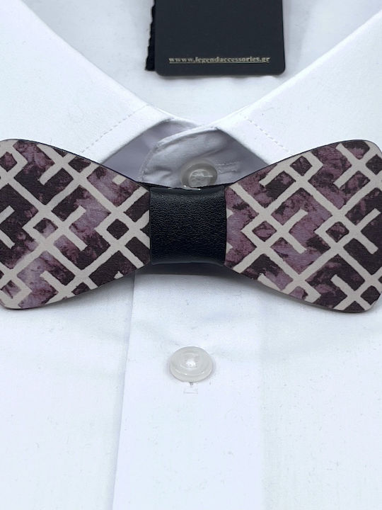 Legend Accessories Wooden Bow Tie Purple COLORFULL