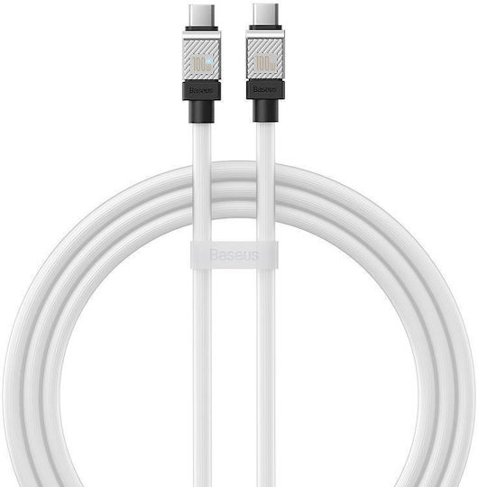 Baseus CoolPlay USB 2.0 Cable USB-C male - USB-C 100W White 1m (CAKW000202)