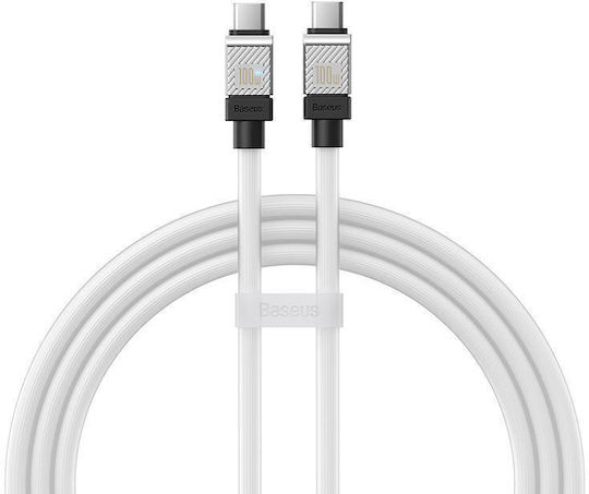 Baseus CoolPlay USB 2.0 Cable USB-C male - USB-C 100W White 1m (CAKW000202)