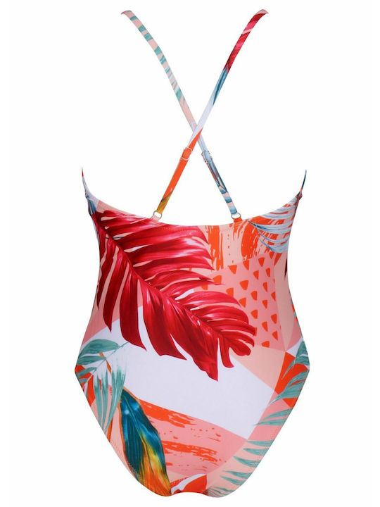 G Secret One-Piece Swimsuit Floral Orange