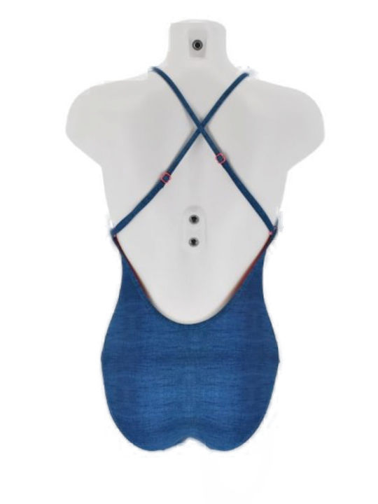 Floral Blue One Piece Swimsuit