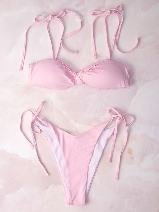 The Lady Bikini Set Triangle Top & Brazil Bottom Pink