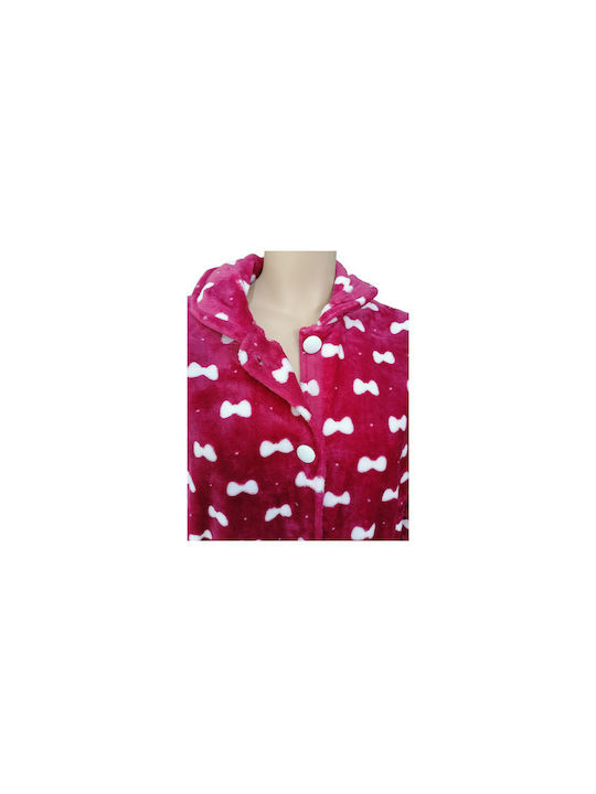 Lydia Creations Παιδική Ρόμπα Χειμωνιάτικη Fleece Μπορντό