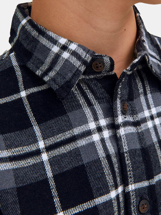 Kids Checked Shirt Blue