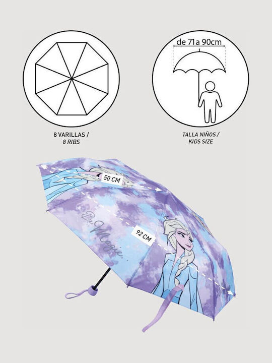 Cerda Kinderregenschirm Kompakt Frozen Lila mit Durchmesser 92cm